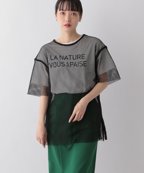 LOWRYS FARM（ローリーズファーム）の「メッシュＴシャツＳＳ　278969（Tシャツ/カットソー・レディース・ブラック/グリーン/オフホワイト・FREE）」の6枚目の写真