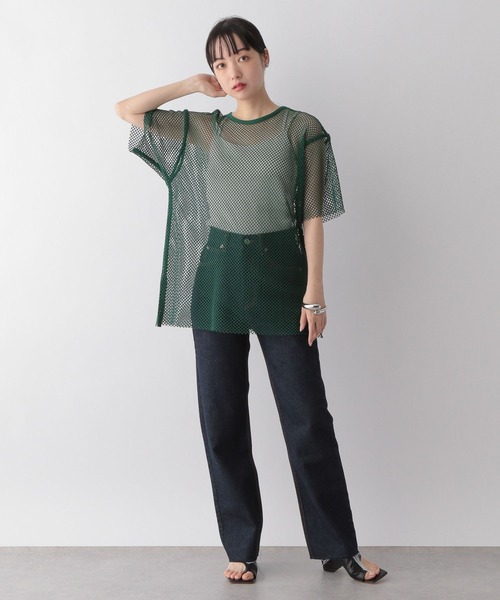 LOWRYS FARM（ローリーズファーム）の「メッシュＴシャツＳＳ　278969（Tシャツ/カットソー・レディース・ブラック/グリーン/オフホワイト・FREE）」の12枚目の写真