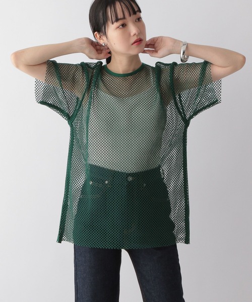 LOWRYS FARM（ローリーズファーム）の「メッシュＴシャツＳＳ　278969（Tシャツ/カットソー・レディース・ブラック/グリーン/オフホワイト・FREE）」の8枚目の写真