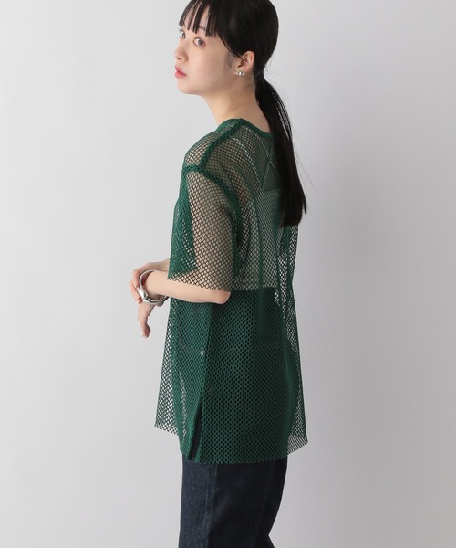 LOWRYS FARM（ローリーズファーム）の「メッシュＴシャツＳＳ　278969（Tシャツ/カットソー・レディース・ブラック/グリーン/オフホワイト・FREE）」の11枚目の写真