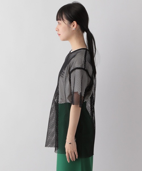 LOWRYS FARM（ローリーズファーム）の「メッシュＴシャツＳＳ　278969（Tシャツ/カットソー・レディース・ブラック/グリーン/オフホワイト・FREE）」の7枚目の写真