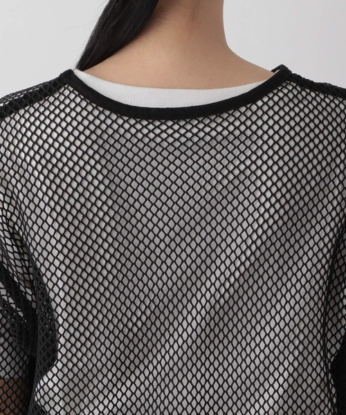 LOWRYS FARM（ローリーズファーム）の「メッシュＴシャツＳＳ　278969（Tシャツ/カットソー・レディース・ブラック/グリーン/オフホワイト・FREE）」の13枚目の写真