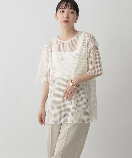 LOWRYS FARM（ローリーズファーム）の「メッシュＴシャツＳＳ　278969（Tシャツ/カットソー・レディース・ブラック/グリーン/オフホワイト・FREE）」の17枚目の写真