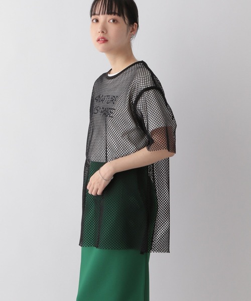 LOWRYS FARM（ローリーズファーム）の「メッシュＴシャツＳＳ　278969（Tシャツ/カットソー・レディース・ブラック/グリーン/オフホワイト・FREE）」の18枚目の写真