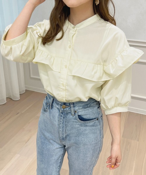 apres jour(アプレジュール)の「フリルデザインブラウス【ZOZOTOWN限定アイテム】(シャツ/ブラウス・レディース・オフホワイト/クリーム/ブルー系その他・フリー/X-LARGE)」の16枚目の写真