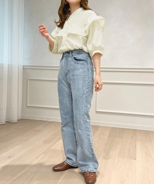 apres jour(アプレジュール)の「フリルデザインブラウス【ZOZOTOWN限定アイテム】(シャツ/ブラウス・レディース・オフホワイト/クリーム/ブルー系その他・フリー/X-LARGE)」の21枚目の写真