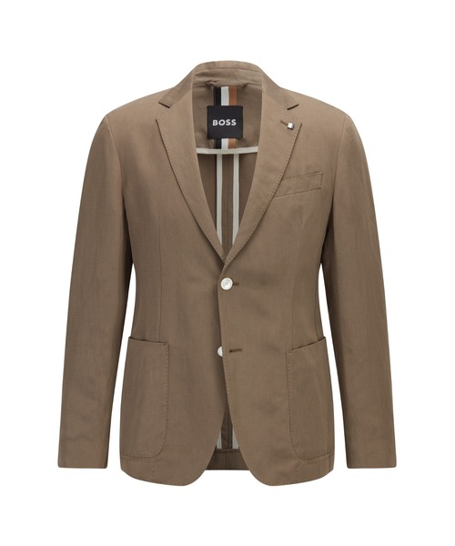 HUGO BOSS テーラードジャケット LLサイズ ブラウン ストライプ HUGO BOSS テーラードジャケット LLサイズ ブラウン ストライプ