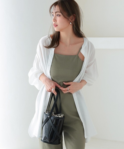 KOBE LETTUCE（コウベレタス）の「[2点セット]巾着INクリアクロスバケツバッグ（ハンドバッグ・レディース・ブラック系その他/グレイッシュベージュ/ピンク/ブラウン系その他/ダークブラウン・FREE）」の13枚目の写真