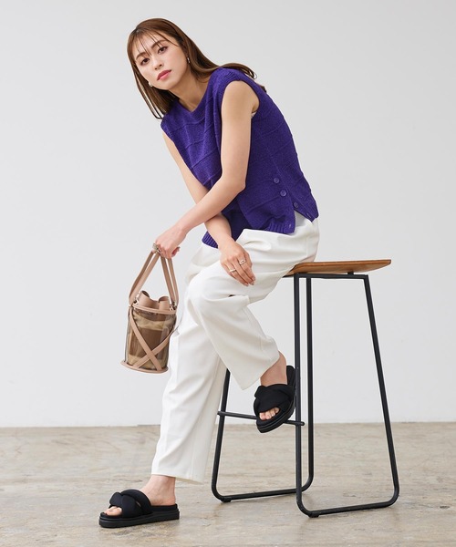 KOBE LETTUCE（コウベレタス）の「[2点セット]巾着INクリアクロスバケツバッグ（ハンドバッグ・レディース・ブラック系その他/グレイッシュベージュ/ピンク/ブラウン系その他/ダークブラウン・FREE）」の15枚目の写真