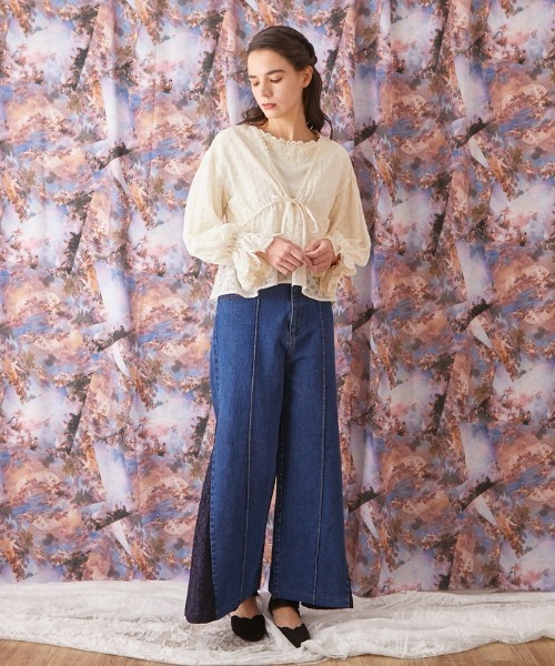 axes femme（アクシーズファム）の「サイドレースデニムワイド