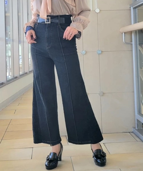 axes femme（アクシーズファム）の「サイドレースデニムワイド