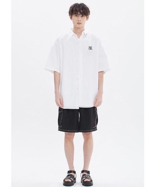 ROMANTIC CROWN（ロマンティッククラウン）の「A'GEM/9 × .kom『ROMANTIC CROWN/ロマンティッククラウン』RECENT LOGO OXFORD SHIRT/リーセント オックスフォードシャツ（シャツ/ブラウス・レディース・ブルー/ホワイト/ライトブルー・L）」の8枚目の写真