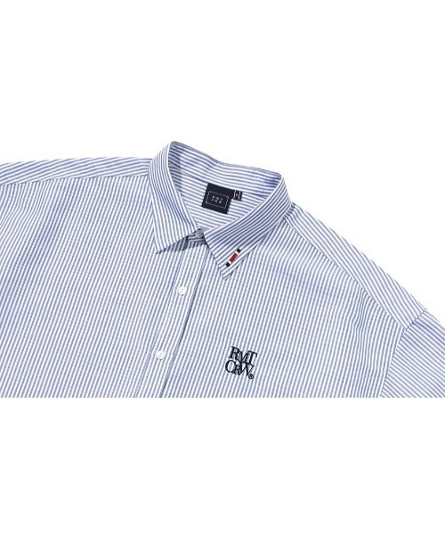ROMANTIC CROWN（ロマンティッククラウン）の「A'GEM/9 × .kom『ROMANTIC CROWN/ロマンティッククラウン』RECENT LOGO OXFORD SHIRT/リーセント オックスフォードシャツ（シャツ/ブラウス・レディース・ブルー/ホワイト/ライトブルー・L）」の22枚目の写真