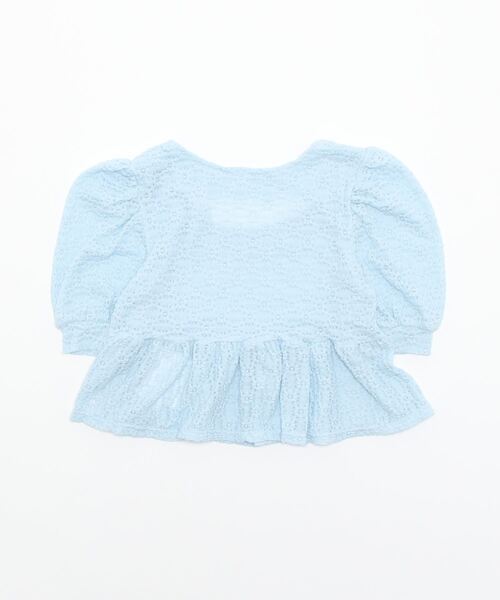 ibeul_（イベール）の「レースフレア コンパクトパフスリーブトップス（Tシャツ/カットソー・レディース・ホワイト/ライム/ブルー/アイボリー・FREE）」の6枚目の写真