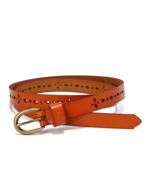 coen（コーエン）の「パンチングレザーベルト（ベルト・レディース・ホワイト/ナチュラル/ダークブラウン/マスタード・フリー）」の4枚目の写真