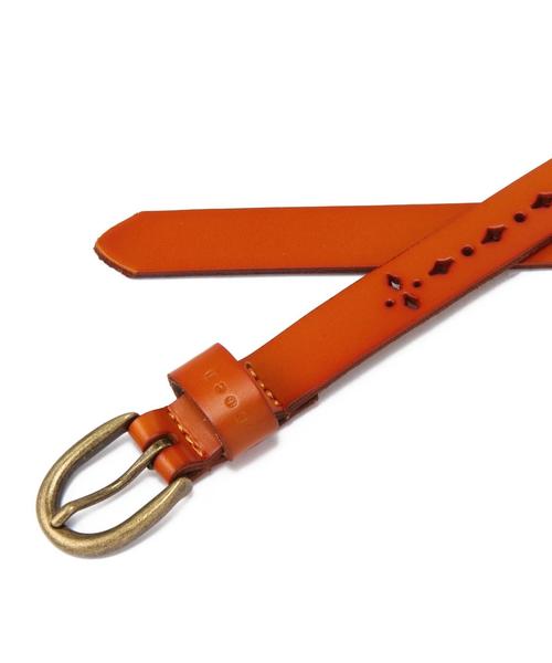 coen（コーエン）の「パンチングレザーベルト（ベルト・レディース・ホワイト/ナチュラル/ダークブラウン/マスタード・フリー）」の5枚目の写真