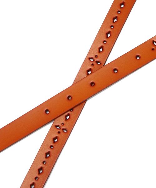 coen（コーエン）の「パンチングレザーベルト（ベルト・レディース・ホワイト/ナチュラル/ダークブラウン/マスタード・フリー）」の6枚目の写真