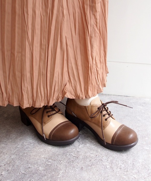 byあしながおじさん（バイアシナガオジサン）の「レースアップシューズ　-8980438（ドレスシューズ・レディース・ベージュ/マルチ/チェック・22.5cm/23.5cm/24.5cm/23.0cm/24.0cm/25.0cm/22.0cm）」の6枚目の写真