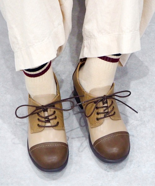 byあしながおじさん（バイアシナガオジサン）の「レースアップシューズ　-8980438（ドレスシューズ・レディース・ベージュ/マルチ/チェック・22.5cm/23.5cm/24.5cm/23.0cm/24.0cm/25.0cm/22.0cm）」の7枚目の写真