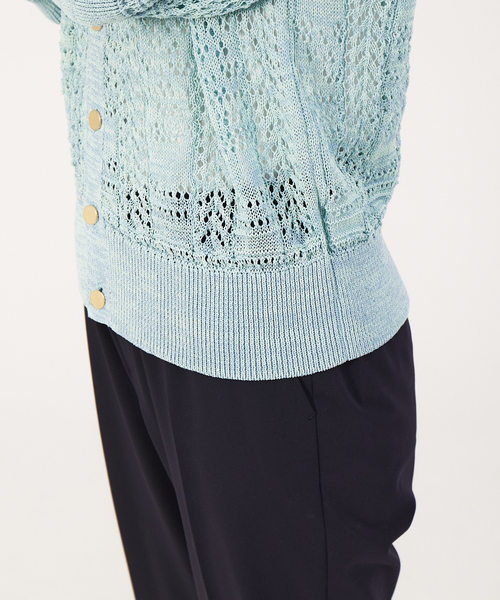 boussole（ブソル）の「【boussole×qualite】レースニットカーデ（カーディガン/ボレロ・レディース・ライトブルー/オフホワイト・フリー）」の9枚目の写真