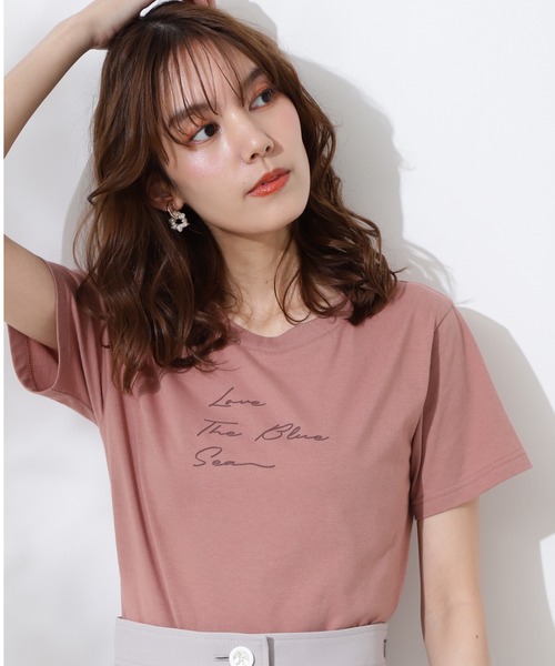 JILL STUART(ジルスチュアート)の「◆メッセージTシャツ(Tシャツ/カットソー・レディース・ベージュ/ホワイト/ピンク・FREE)」の3枚目の写真