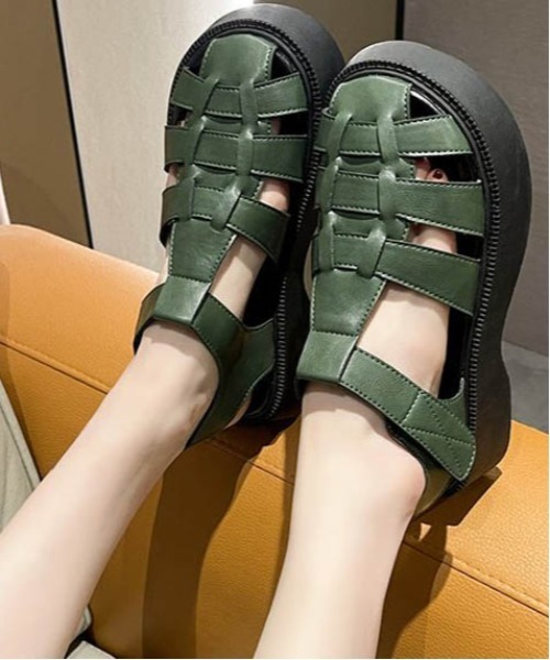 La-gemme(ラジェム)の「厚底グルカサンダル(サンダル・レディース・ブラック/オフホワイト/グリーン/カーキブラウン・38/39/35/36/37)」の15枚目の写真