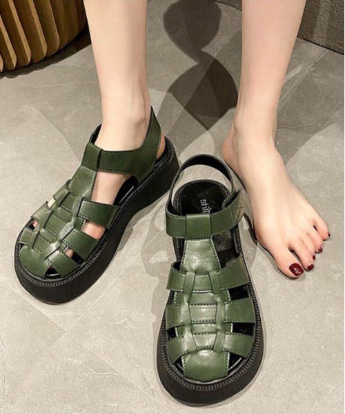 La-gemme(ラジェム)の「厚底グルカサンダル(サンダル・レディース・ブラック/オフホワイト/グリーン/カーキブラウン・38/39/35/36/37)」の17枚目の写真