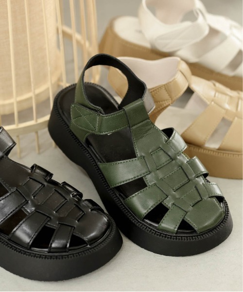 La-gemme(ラジェム)の「厚底グルカサンダル(サンダル・レディース・ブラック/オフホワイト/グリーン/カーキブラウン・38/39/35/36/37)」の19枚目の写真