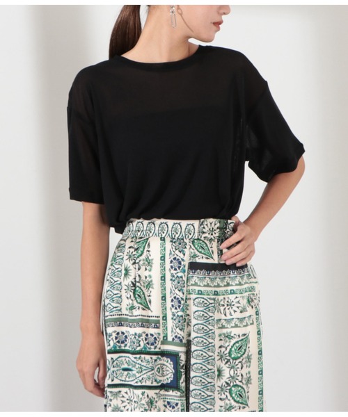 LATINA（ラティーナ）の「シアーネットTシャツ（Tシャツ/カットソー・レディース・ブラック/ブルー・FREE）」の2枚目の写真