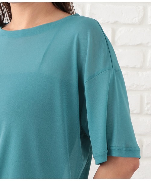 LATINA（ラティーナ）の「シアーネットTシャツ（Tシャツ/カットソー・レディース・ブラック/ブルー・FREE）」の7枚目の写真