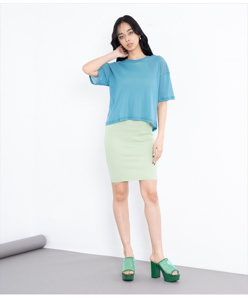 LATINA（ラティーナ）の「シアーネットTシャツ（Tシャツ/カットソー・レディース・ブラック/ブルー・FREE）」の10枚目の写真