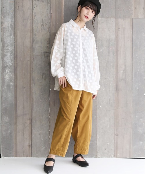 osharewalker（オシャレウォーカー）の「【廃盤】『シアードット柄ブラウス』（シャツ/ブラウス・レディース・ブラック/オフホワイト/ピンク・FREE）」の13枚目の写真