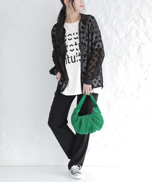 osharewalker（オシャレウォーカー）の「【廃盤】『シアードット柄ブラウス』（シャツ/ブラウス・レディース・ブラック/オフホワイト/ピンク・FREE）」の17枚目の写真