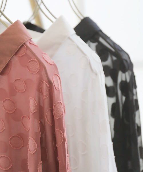 osharewalker（オシャレウォーカー）の「【廃盤】『シアードット柄ブラウス』（シャツ/ブラウス・レディース・ブラック/オフホワイト/ピンク・FREE）」の18枚目の写真