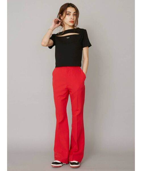 EVRIS（エヴリス）の「カッティングプリントTEE（Tシャツ/カットソー・レディース・ホワイト/ブラック/オレンジ・FREE）」の7枚目の写真