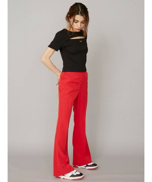 EVRIS（エヴリス）の「カッティングプリントTEE（Tシャツ/カットソー・レディース・ホワイト/ブラック/オレンジ・FREE）」の8枚目の写真