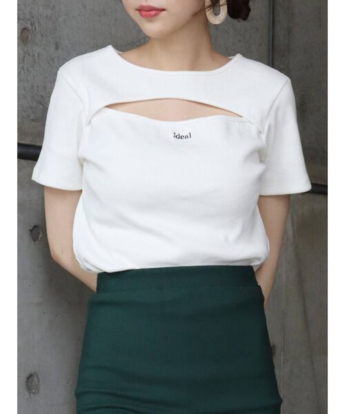 EVRIS（エヴリス）の「カッティングプリントTEE（Tシャツ/カットソー・レディース・ホワイト/ブラック/オレンジ・FREE）」の9枚目の写真