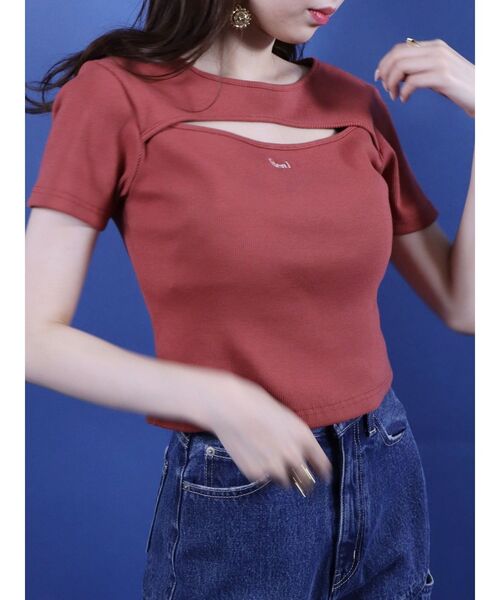 EVRIS（エヴリス）の「カッティングプリントTEE（Tシャツ/カットソー・レディース・ホワイト/ブラック/オレンジ・FREE）」の16枚目の写真