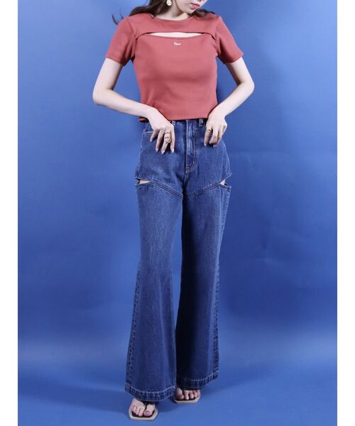 EVRIS（エヴリス）の「カッティングプリントTEE（Tシャツ/カットソー・レディース・ホワイト/ブラック/オレンジ・FREE）」の17枚目の写真