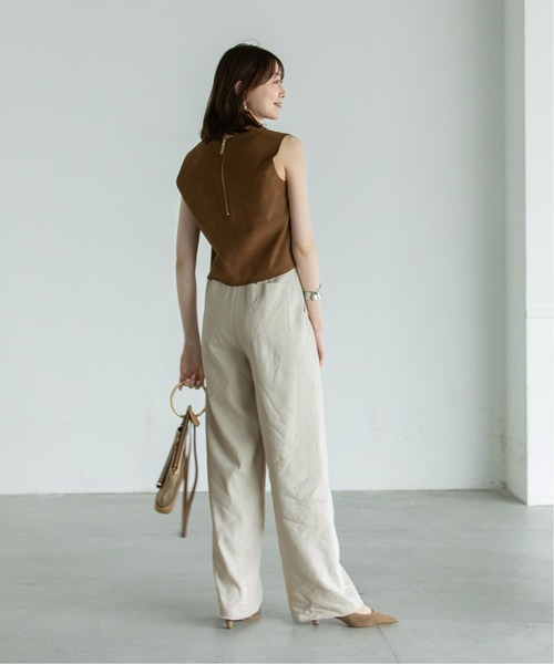 Noble(ノーブル)の「《追加》リネンハイウエスト パンツ3(その他パンツ・レディース・ネイビー/ライトグリーン・34/38/40/36)」の18枚目の写真