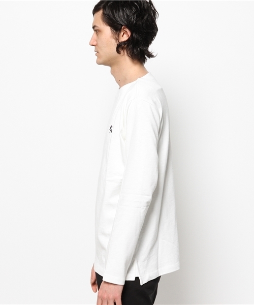 GIORDANO（ジョルダーノ）の「[GIORDANO]バスク長袖シャツ（Tシャツ/カットソー・メンズ・ホワイト/ブルー/ネイビー/レッド・MEDIUM/LARGE）」の6枚目の写真