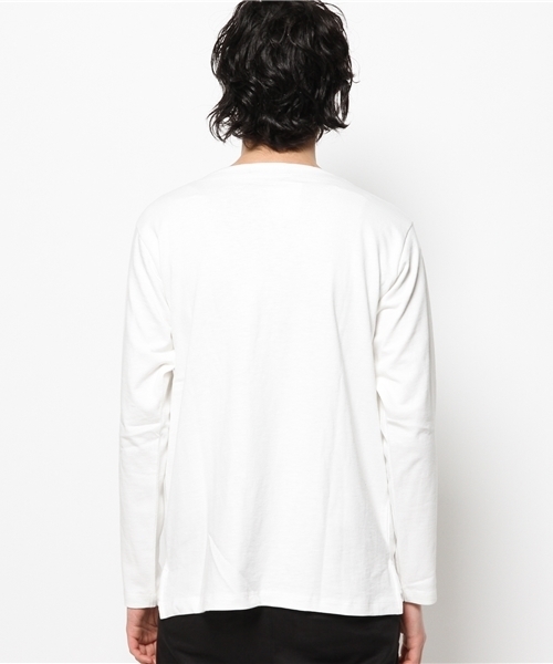 GIORDANO（ジョルダーノ）の「[GIORDANO]バスク長袖シャツ（Tシャツ/カットソー・メンズ・ホワイト/ブルー/ネイビー/レッド・MEDIUM/LARGE）」の7枚目の写真