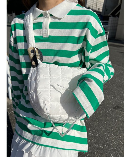 WC(ダブル シー)の「キルトショルダーバッグ(ショルダーバッグ・レディース・ホワイト/ブラック/サックスブルー/ピンク/グリーン・FREE)」の2枚目の写真