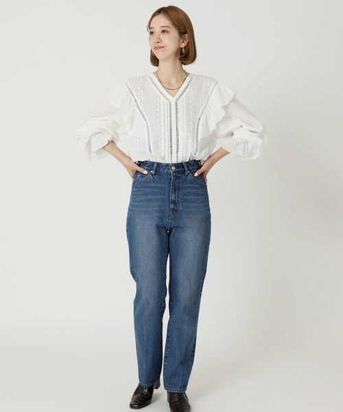 B.C STOCK(ベーセーストック)の「レースブラウス(シャツ/ブラウス・レディース・ホワイト/グリーン/ネイビー/オレンジ・FREE)」の13枚目の写真