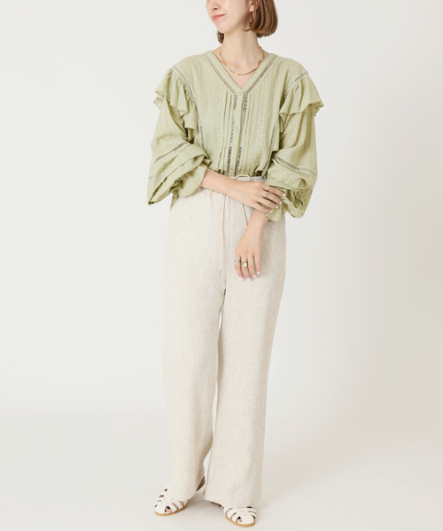 B.C STOCK(ベーセーストック)の「レースブラウス(シャツ/ブラウス・レディース・ホワイト/グリーン/ネイビー/オレンジ・FREE)」の17枚目の写真