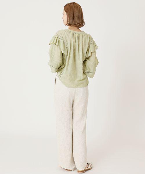 B.C STOCK(ベーセーストック)の「レースブラウス(シャツ/ブラウス・レディース・ホワイト/グリーン/ネイビー/オレンジ・FREE)」の19枚目の写真