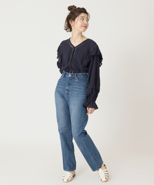 B.C STOCK(ベーセーストック)の「レースブラウス(シャツ/ブラウス・レディース・ホワイト/グリーン/ネイビー/オレンジ・FREE)」の21枚目の写真