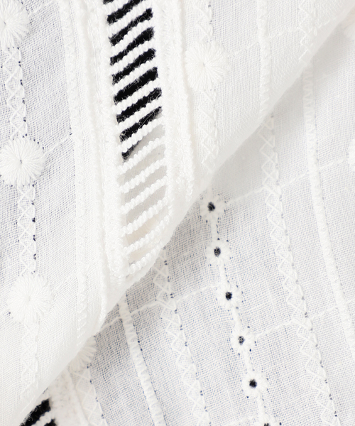 B.C STOCK(ベーセーストック)の「レースブラウス(シャツ/ブラウス・レディース・ホワイト/グリーン/ネイビー/オレンジ・FREE)」の6枚目の写真