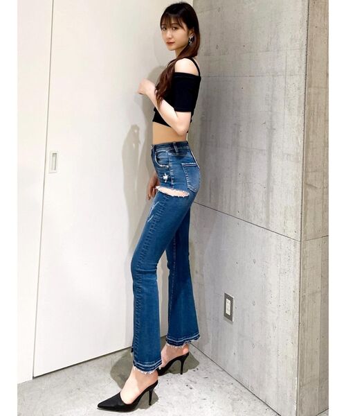 gyda sideripped デニム GYDA（ジェイダ）の「ハイウエスト SIDERIPPED SHAPELY LINE