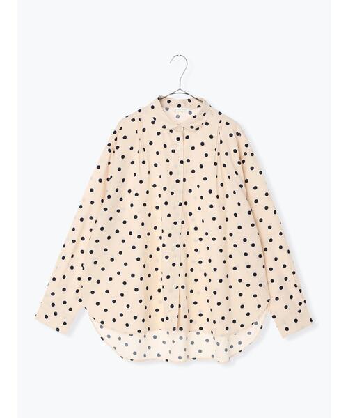 sm2rhythm（サマンサモスモスリズム）の「ドット柄丸襟シャツ（シャツ/ブラウス・レディース・ブラック/ブラウン/オフホワイト・ﾌﾘ-）」の2枚目の写真